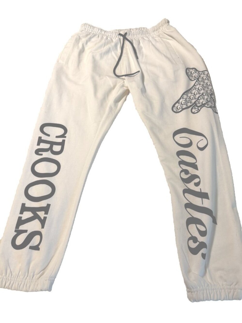 Crooks & Castles White Medium Sweat Pants NEW - Picture 5 of 8